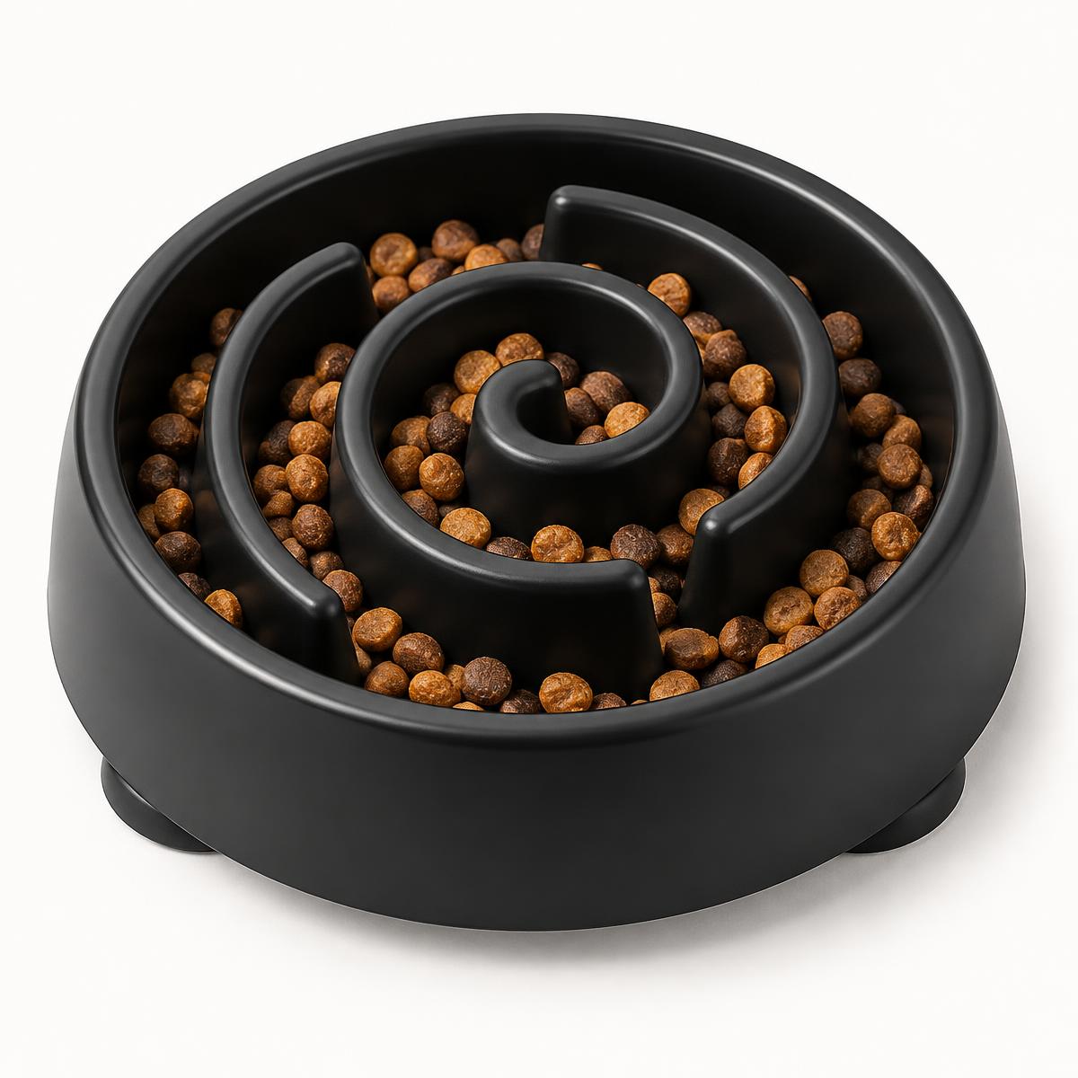 Spiral Slow Feeder Bowl in black