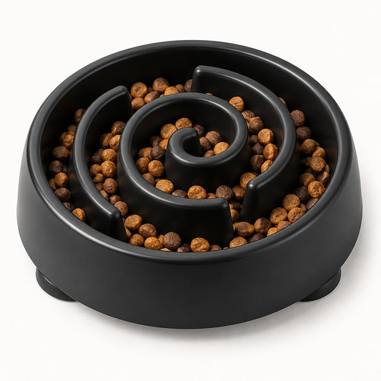 Spiral Slow Feeder Bowl in black
