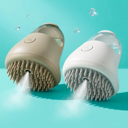 Steam brushes on a teal background